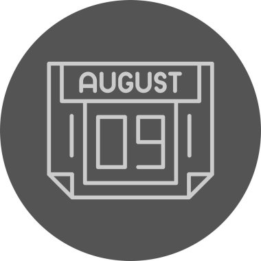 9 Ağustos tarihi, takvim simgesi vektör illüstrasyonu