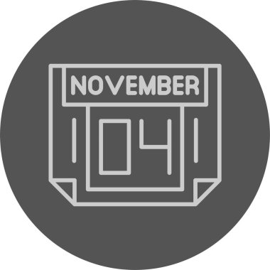 04 Kasım tarihi, takvim ikonu vektör illüstrasyonu