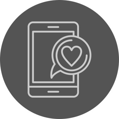 Aşk Web Simgesi, Basit İllüstrasyon