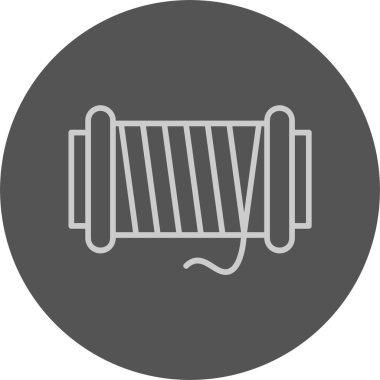 Ana hatlar biçiminde iplik makarası simgesi