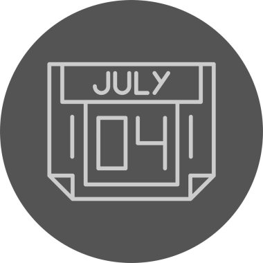 04 Temmuz tarihi, takvim ikonu vektör illüstrasyonu 