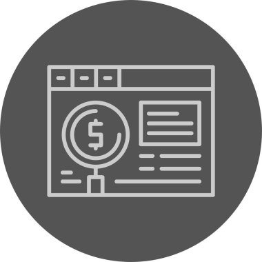 Ödenmiş Arama Web simgesi basit illüstrasyon