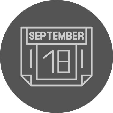 18 Eylül takvim ikonu vektör illüstrasyonu