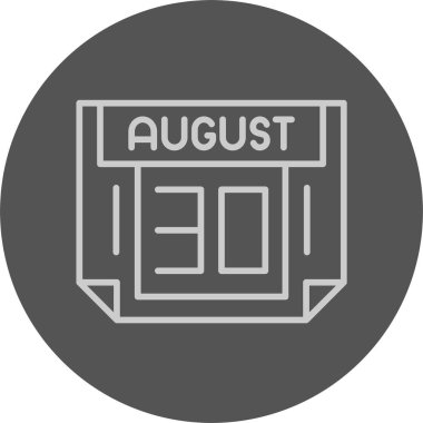 30 Ağustos tarihi, takvim simgesi vektör illüstrasyonu
