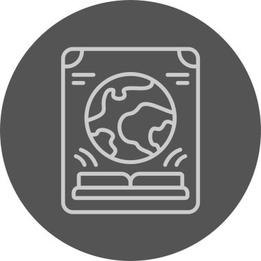 Dijital Edebiyat Simgesi, Beyaz Arkaplan Vektör İllüstrasyonu 