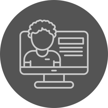 Profil web simgesi, basit illüstrasyon