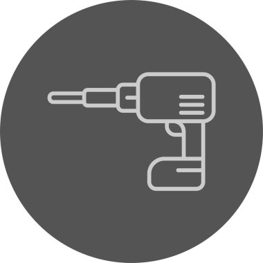 Power Drill Web Simgesi, Basit İllüstrasyon