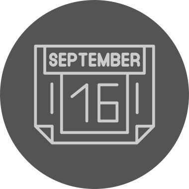 16 Eylül takvim ikonu vektör illüstrasyonu