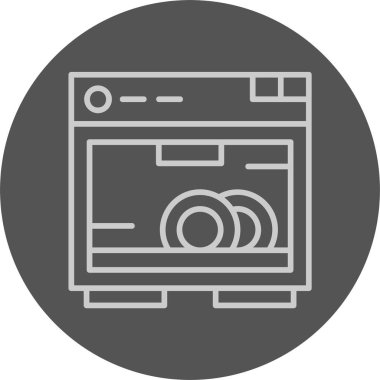Bulaşık makinesi web simgesi basit illüstrasyon