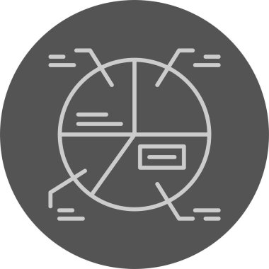 Pasta çizelgesi simgesi, vektör illüstrasyonu