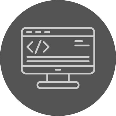 Kodlama Simgesi, Renkli Vektör İllüstrasyonu