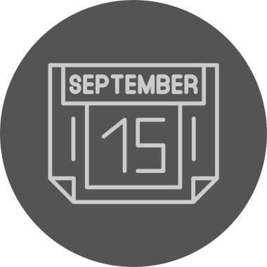 15 Eylül takvim ikonu vektör illüstrasyonu