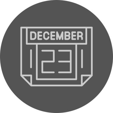 23 Aralık Web simgesi basit illüstrasyon 