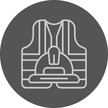 Mesleki Güvenlik Simgesi Web Simgesi, Basit İllüstrasyon