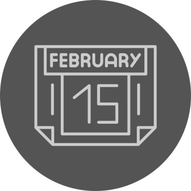 15 Şubat takvim simgesi. tarihin vektör illüstrasyonu  