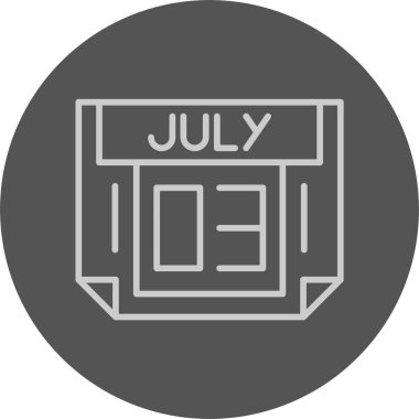 03 Temmuz tarihi, takvim ikonu vektör illüstrasyonu 