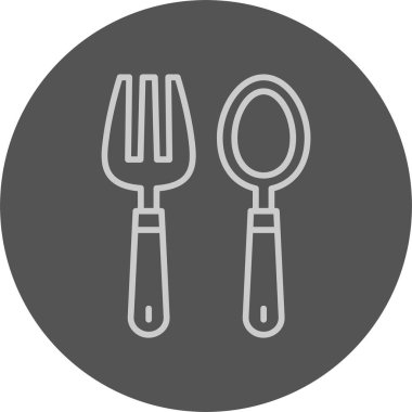 Çatal ve kaşık çatal bıçak ikonu. vektör illüstrasyonu