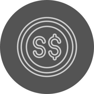 Singapur Doları İşaret Ağı simgesi, basit illüstrasyon