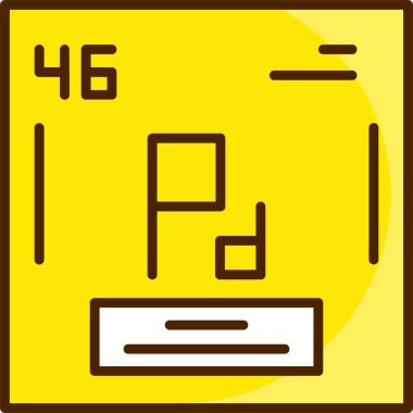 Paladyum, PD, kimyasal periyodik element simgesi. Periyodik tablonun kimyasal elementi. Atom numarasıyla imzala. Paladyum ögesi
