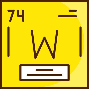 Tungsten öğesinden periyodik tablo. Metalik simge güzel Mercek parlaması ile render 3d