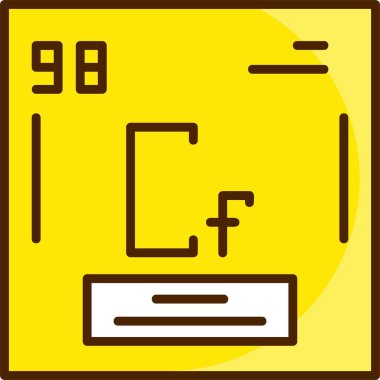 Californium, Cf, periodic table element with name, symbol, atomic number and weight. Synthetic radioactive element with potential uses in scientific research and nuclear power.