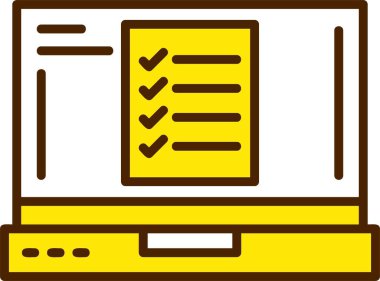 Kontrol listesi simgesi, düz biçim, vektör illüstrasyonu