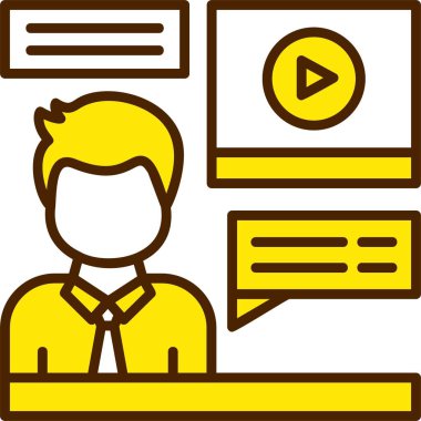 Röportaj vektörü simgesi, beyaz arkaplanda izole 