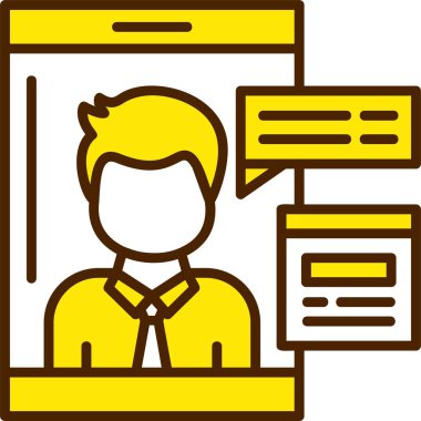 Röportaj vektörü simgesi, beyaz arkaplanda izole 