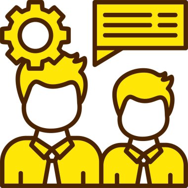 Beyaz, renkli vektörde akıl hocalığı simgesi 