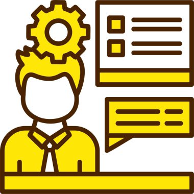 İş eğitim simgesi, renkli vektör 