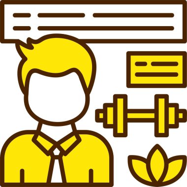 Sağlık ve Sağlık Web Simgesi, Basit İllüstrasyon