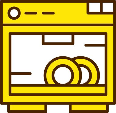 Bulaşık makinesi web simgesi basit illüstrasyon