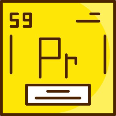 Praseodymium web icon simple illustration clipart