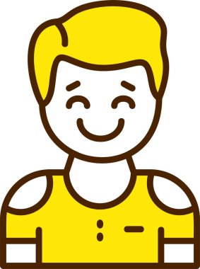 Bir insan avatar simgesinin minimalist vektör tasarımı.