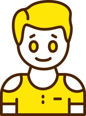 Bir insan avatar simgesinin minimalist vektör tasarımı.