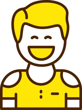 Bir insan avatar simgesinin minimalist vektör tasarımı.