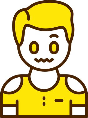 Bir insan avatar simgesinin minimalist vektör tasarımı.