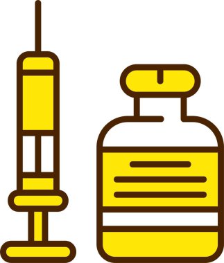 Enjeksiyon simgesi, vektör illüstrasyonu 