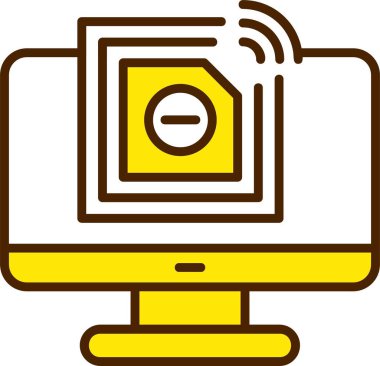 Rfid Chip Web Simgesi, Basit İllüstrasyon