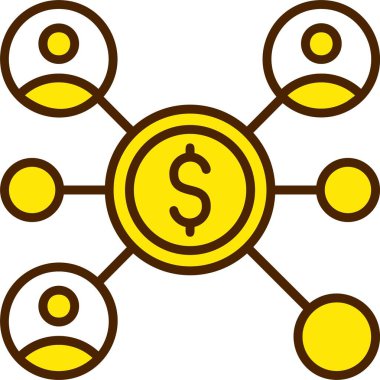 Kitle finansmanı Web Simgesi, Basit İllüstrasyon