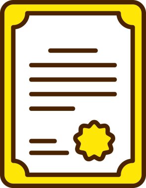 Diploma simgesi, vektör illüstrasyonu basit tasarım