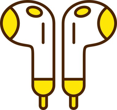 Earphones web icon simple illustration