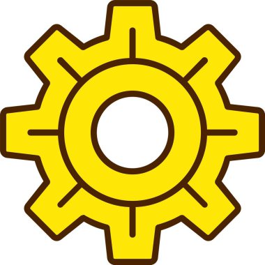 Dişliler düğmesi, renkli vektör çizimi 