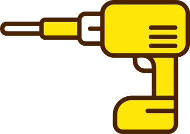 Power Drill Web Simgesi, Basit İllüstrasyon