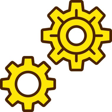 Dişliler düğmesi, renkli vektör çizimi 