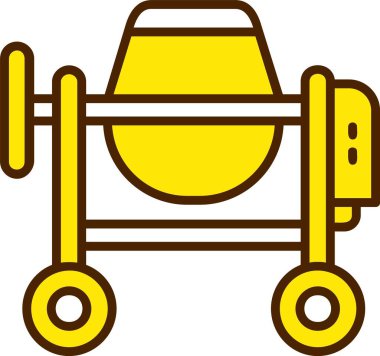 Çimento Karıştırıcı Web Simgesi, Basit İllüstrasyon