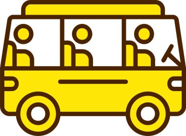 Otobüs Simgesi düzenlenebilir vektörü, izole edilmiş beyaz arkaplan