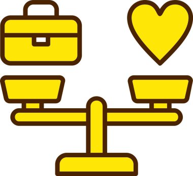 İş Hayatı Dengesi Web Simgesi, Basit İllüstrasyon