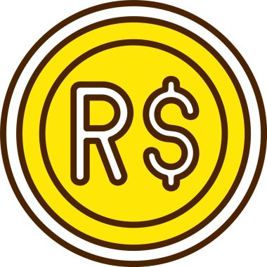 Brezilya Gerçek para birimi simgesi, vektör illüstrasyonu