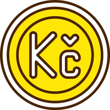 Çek Koruna para birimi simgesi, vektör illüstrasyonu